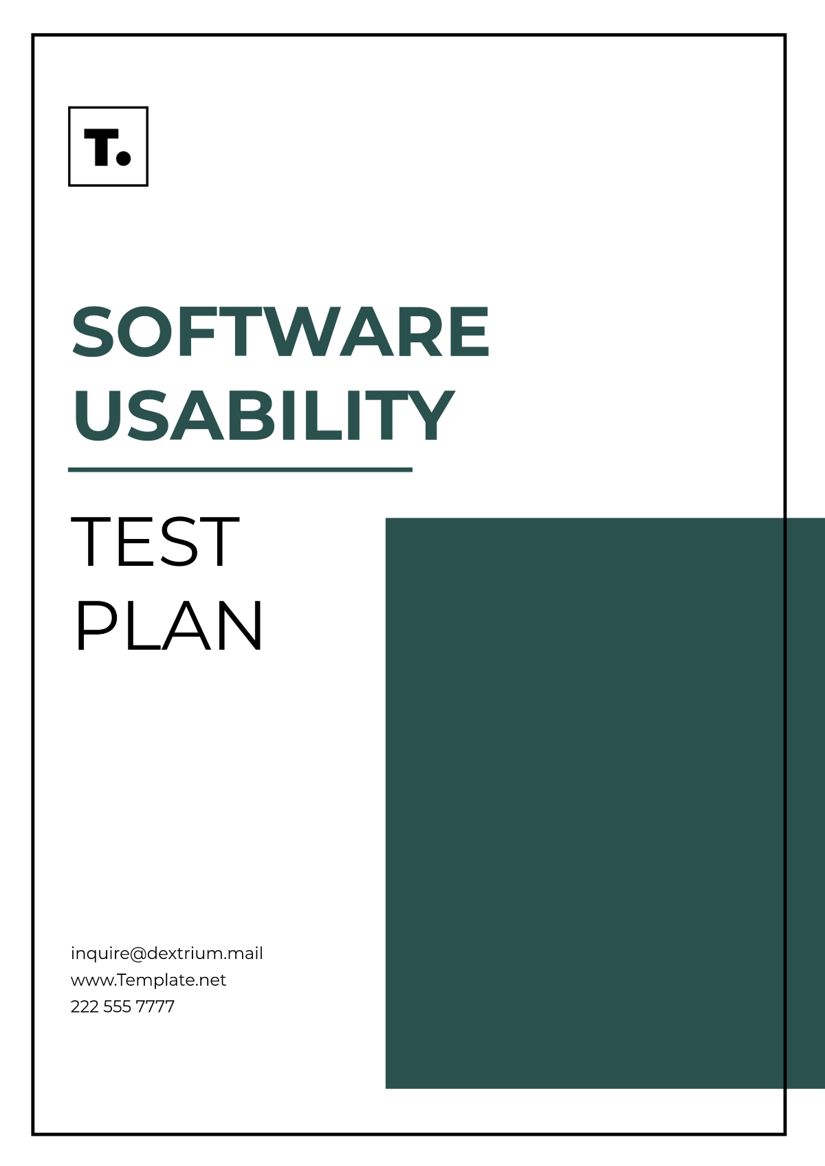 Software Usability Test Plan Template - Edit Online & Download