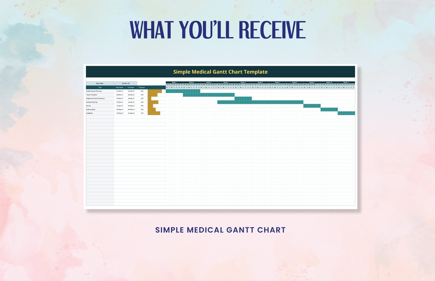 Simple Medical Gantt Chart Template