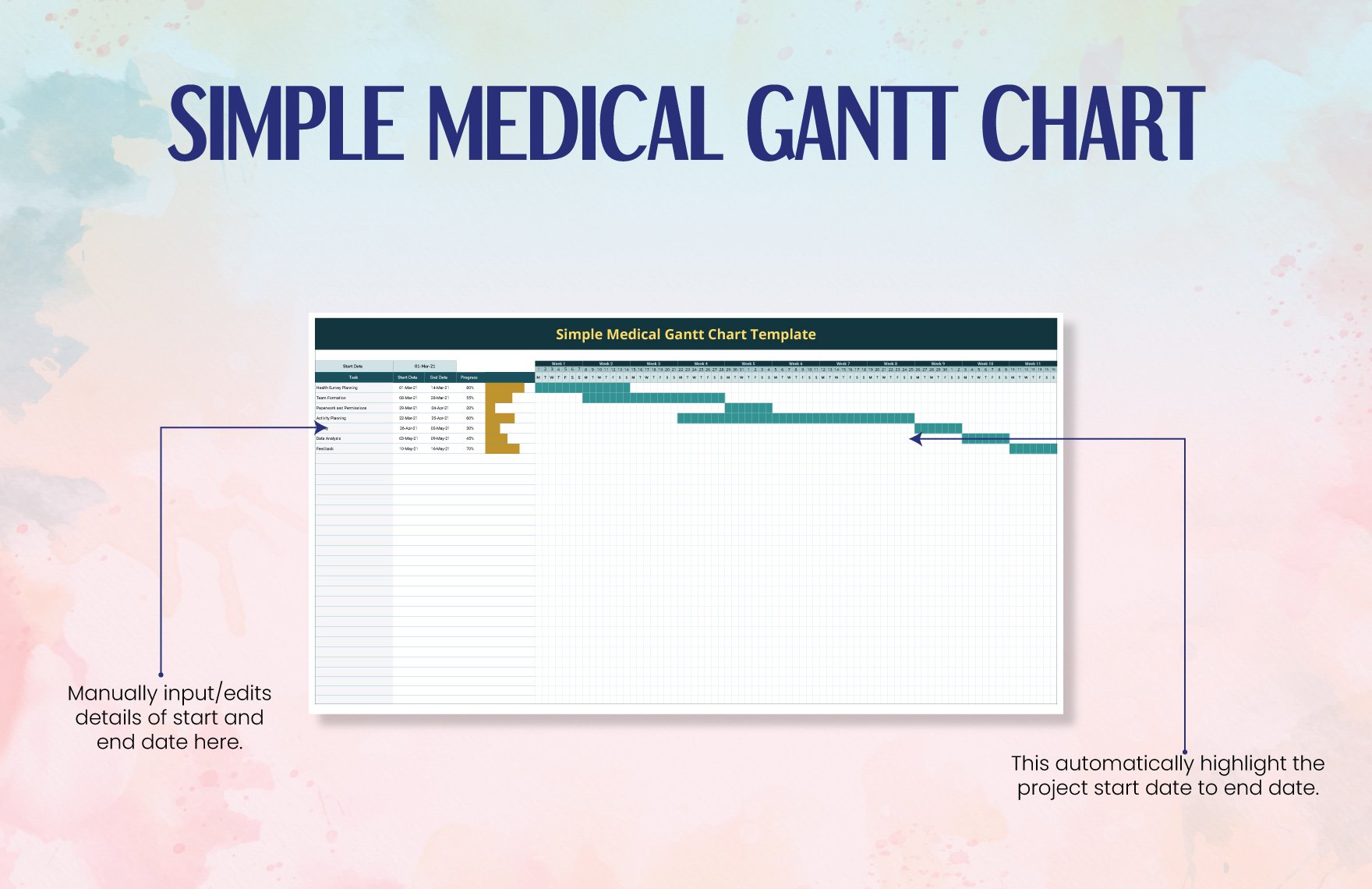 Simple Medical Gantt Chart Template