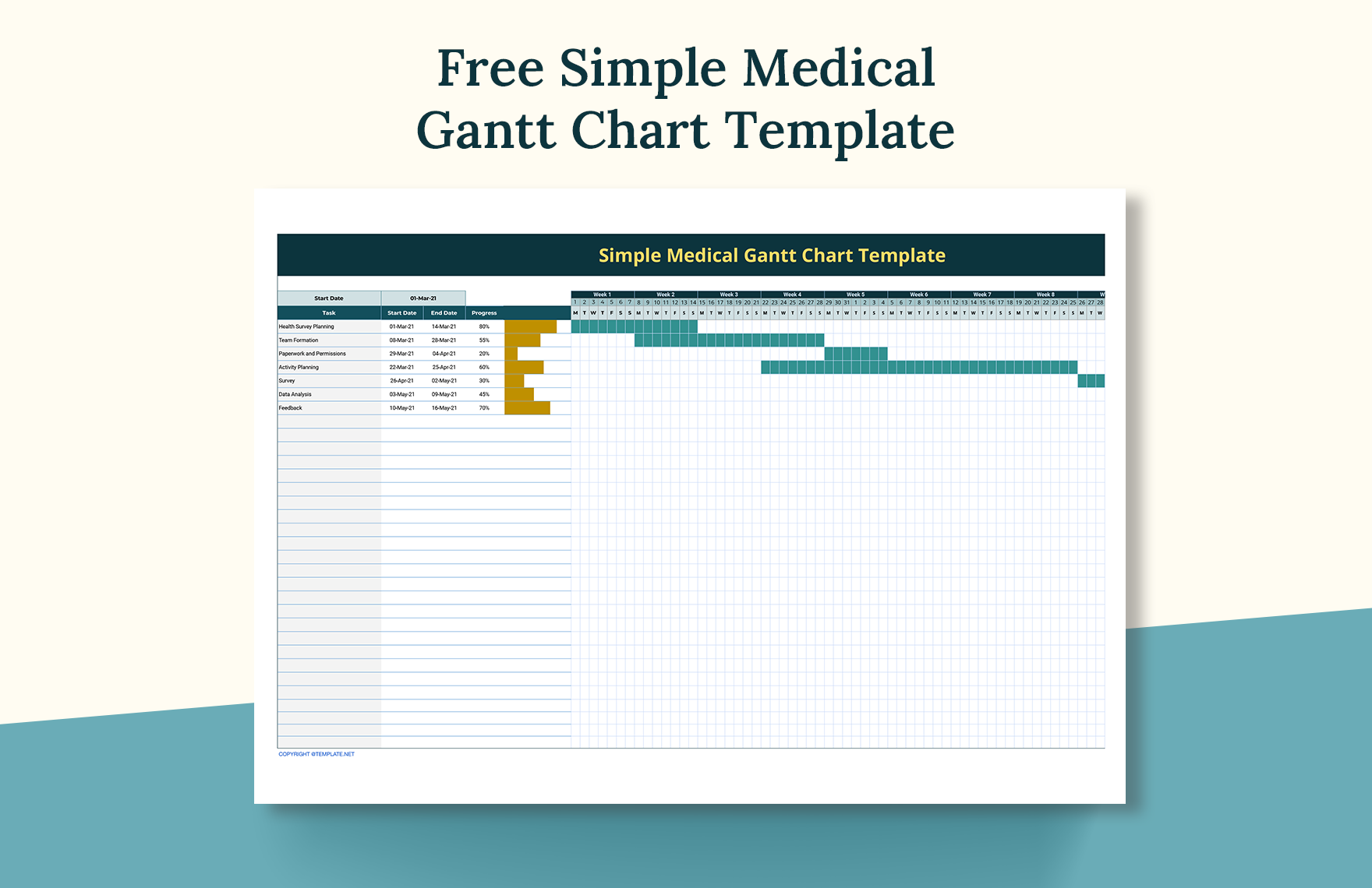 Medical Gantt Chart Excel Templates - Spreadsheet, Free, Download ...