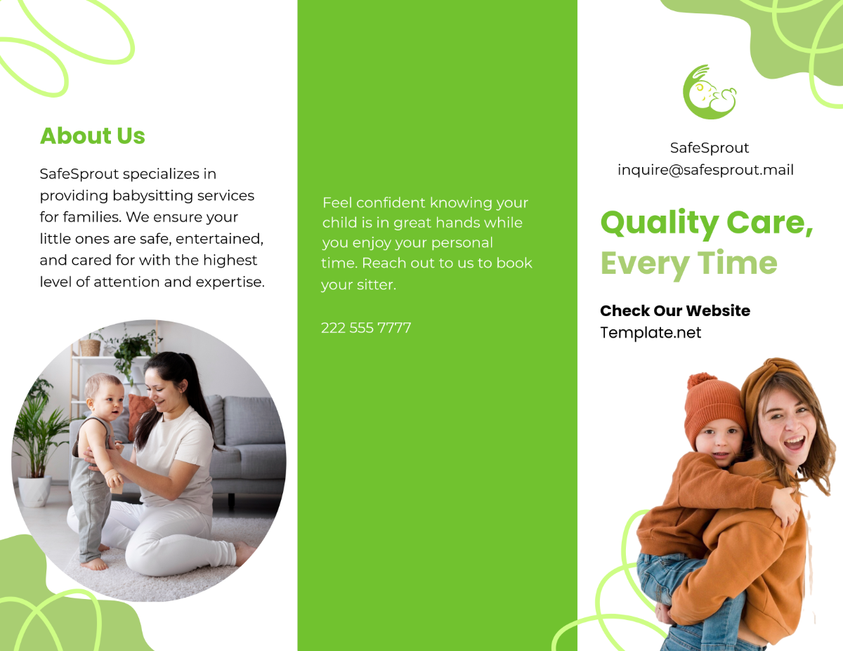 Baby Sitting Service Brochure Template - Edit Online & Download