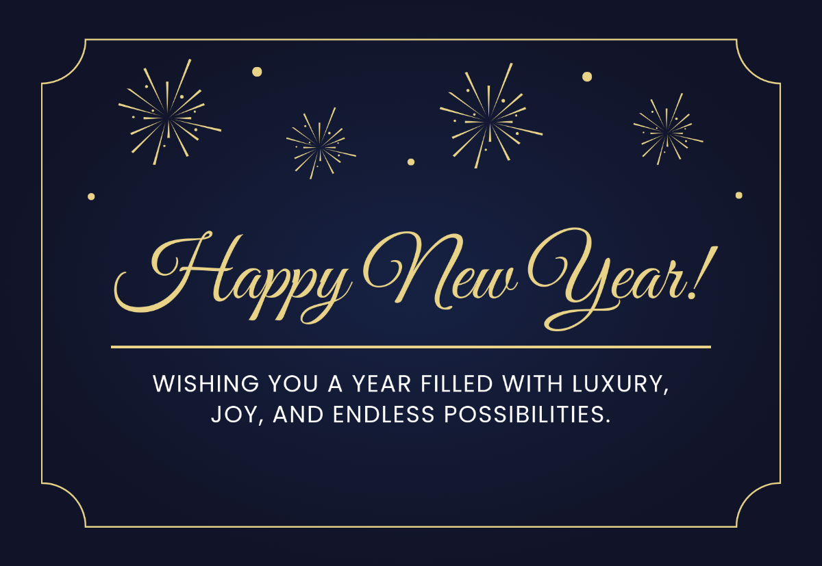 Free Luxury New Year Card Template - Edit Online & Download