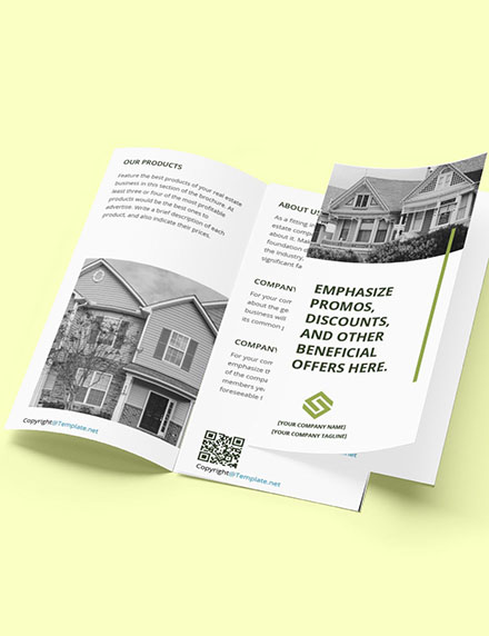 Tri-Fold Landscape Real Estate Brochure Template - Illustrator ...