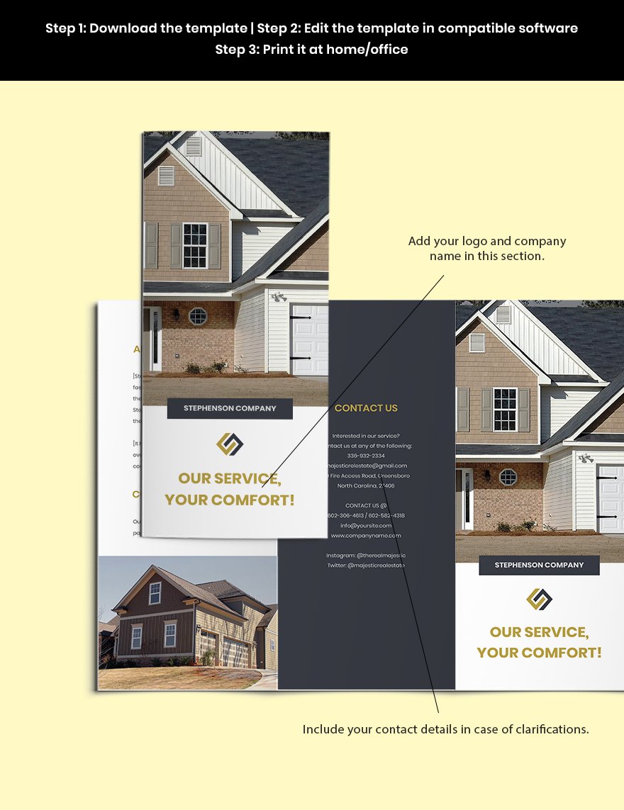 Tri-Fold House Staging Brochure Template