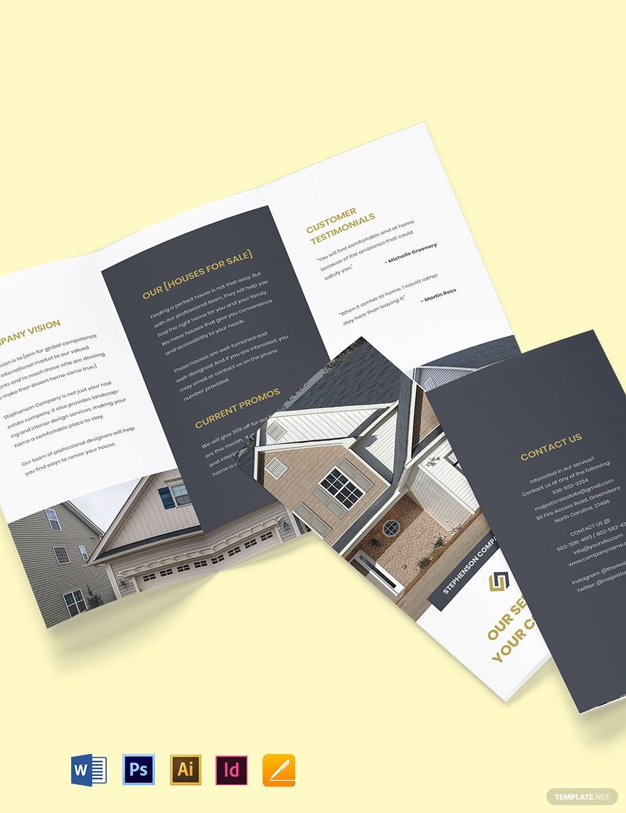 Tri-Fold House Staging Brochure Template