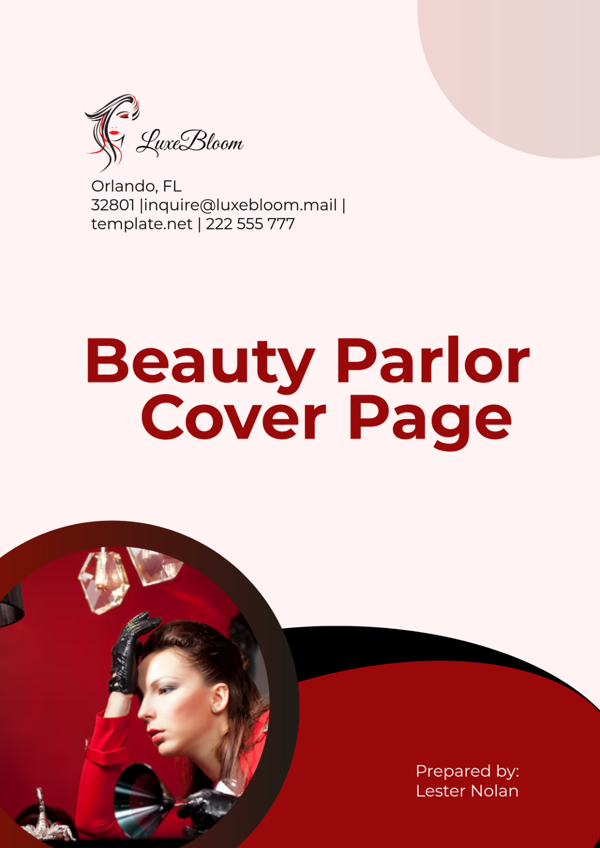 Beauty Parlor Cover Page Template - Edit Online & Download