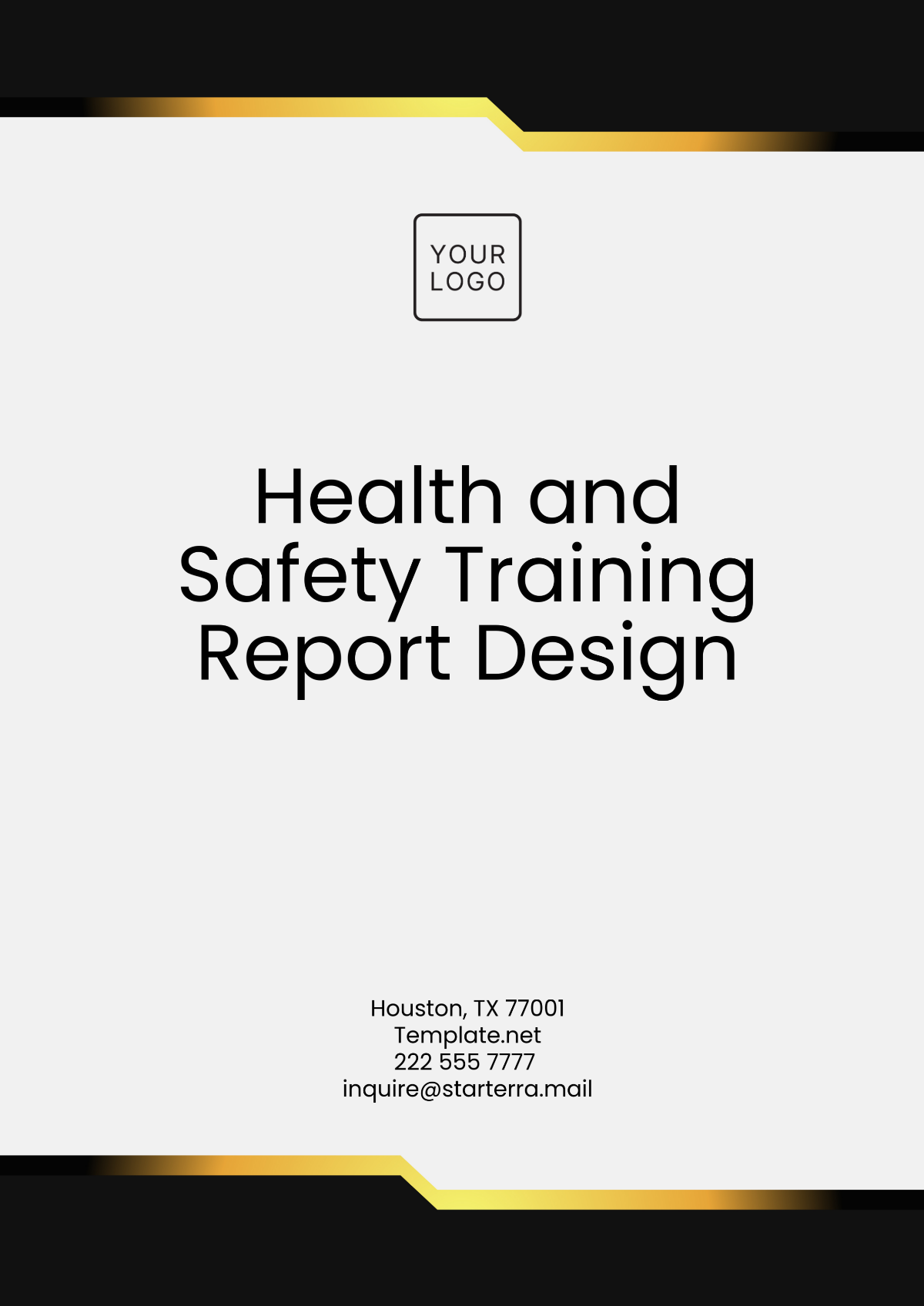 Health and Safety Training Report Design Template - Edit Online & Download