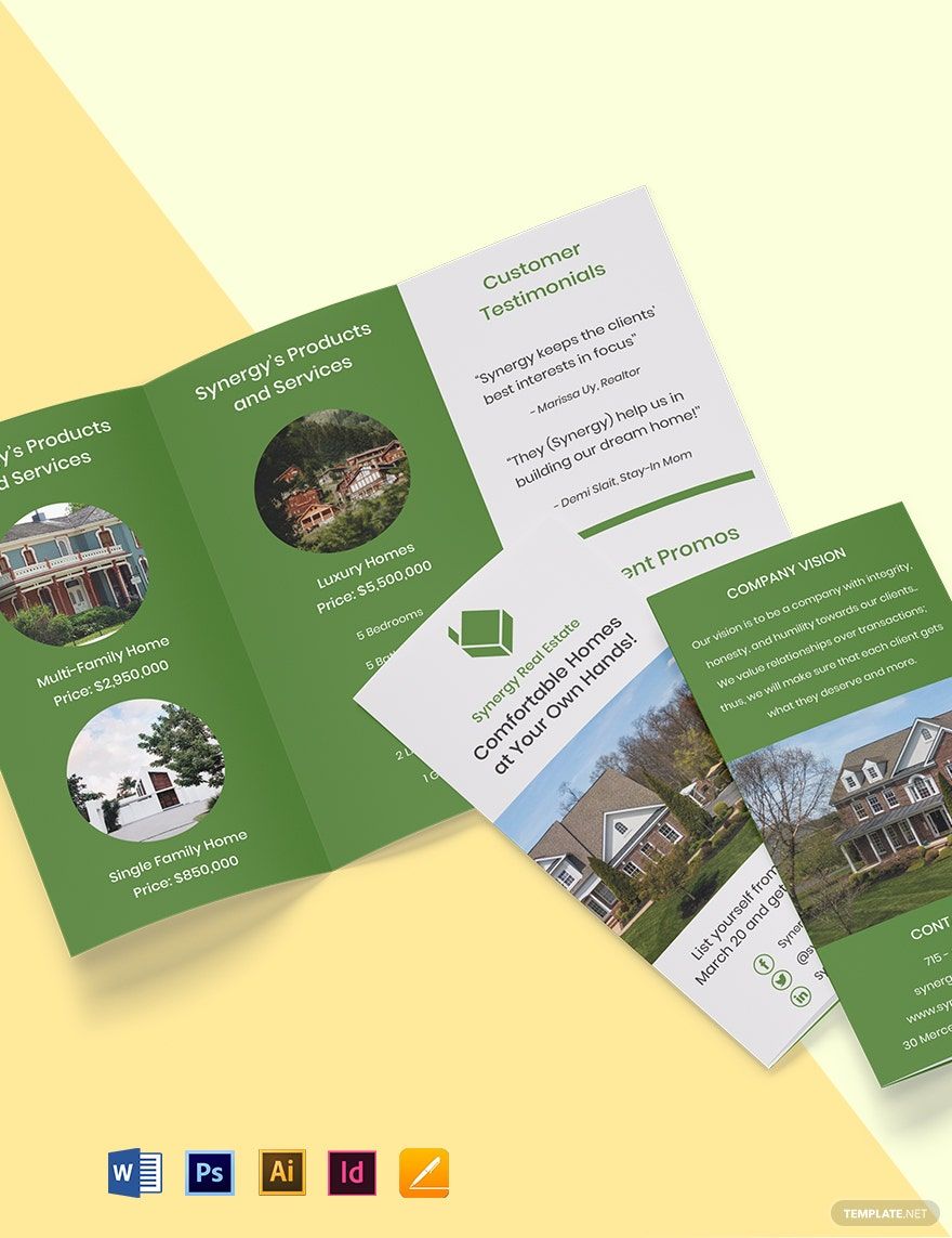 Tri-Fold Real Estate Home Hunting Brochure Template