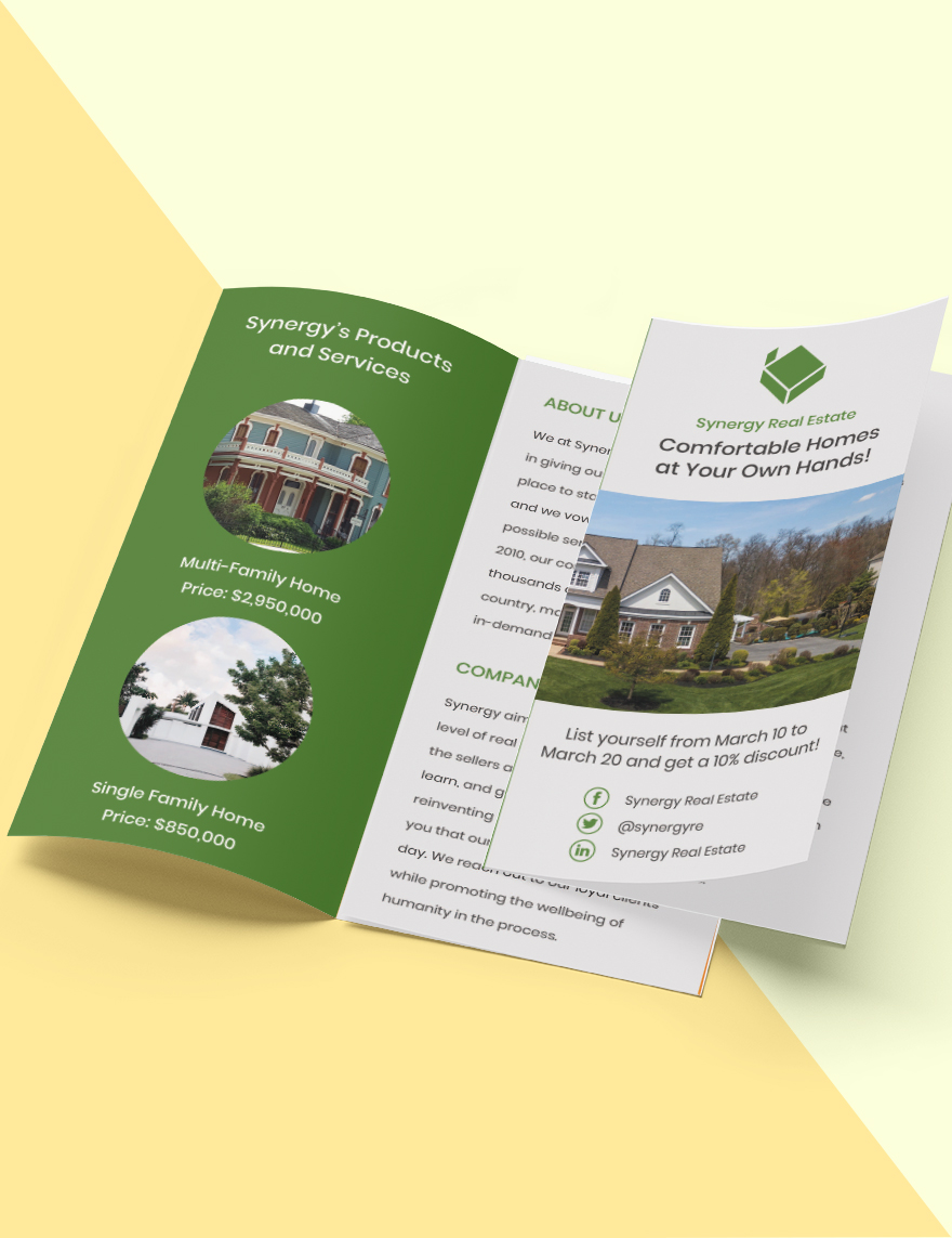 TriFold Real Estate Home Hunting Brochure Format