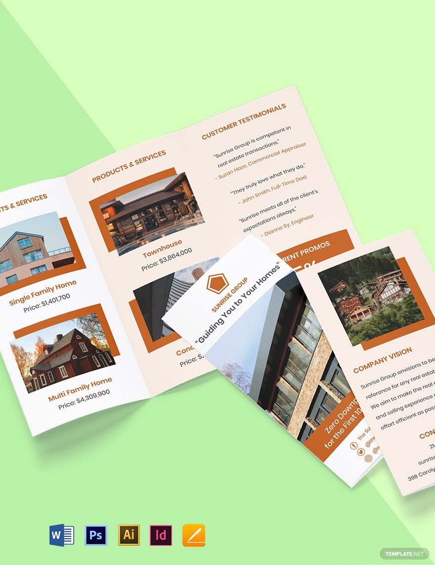 Free Tri-Fold Real Estate Buyers Guide Brochure Template