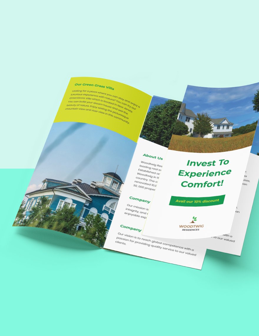 Tri-Fold Real Estate Portfolio Brochure Template