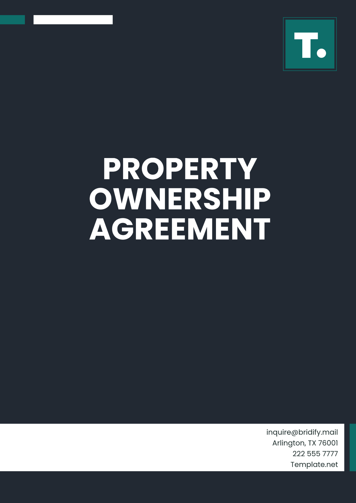 Property Ownership Agreement Format Template - Edit Online & Download