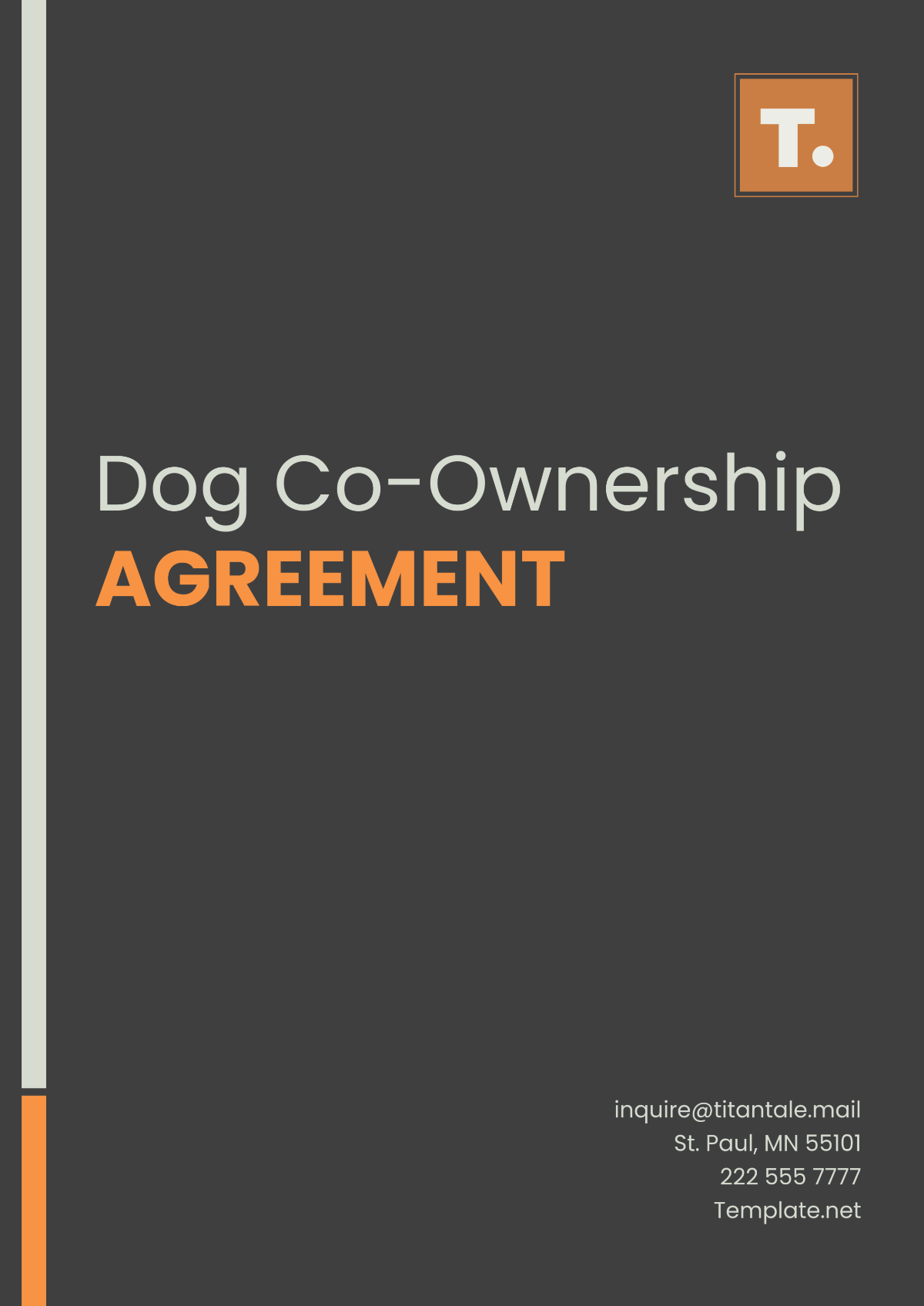 Dog Co-Ownership Agreement Template - Edit Online & Download