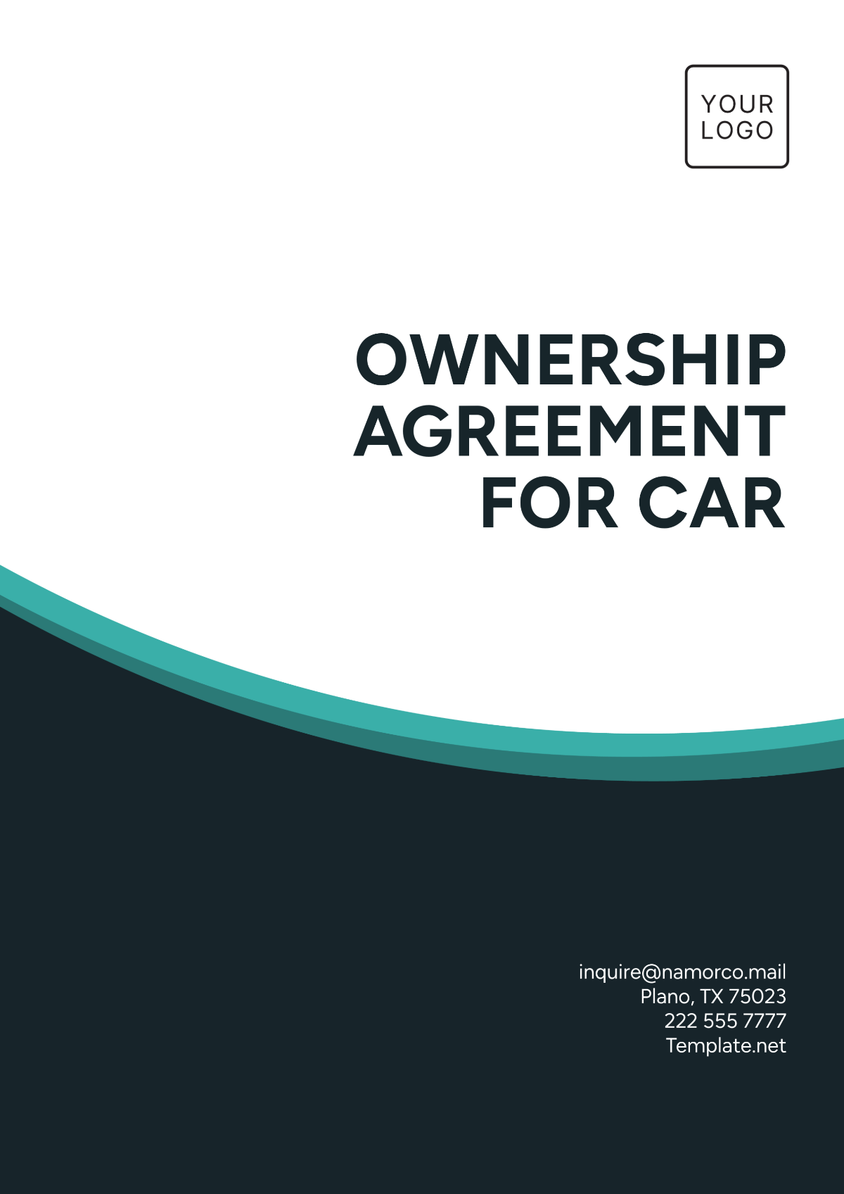 Ownership Agreement for Car Template - Edit Online & Download