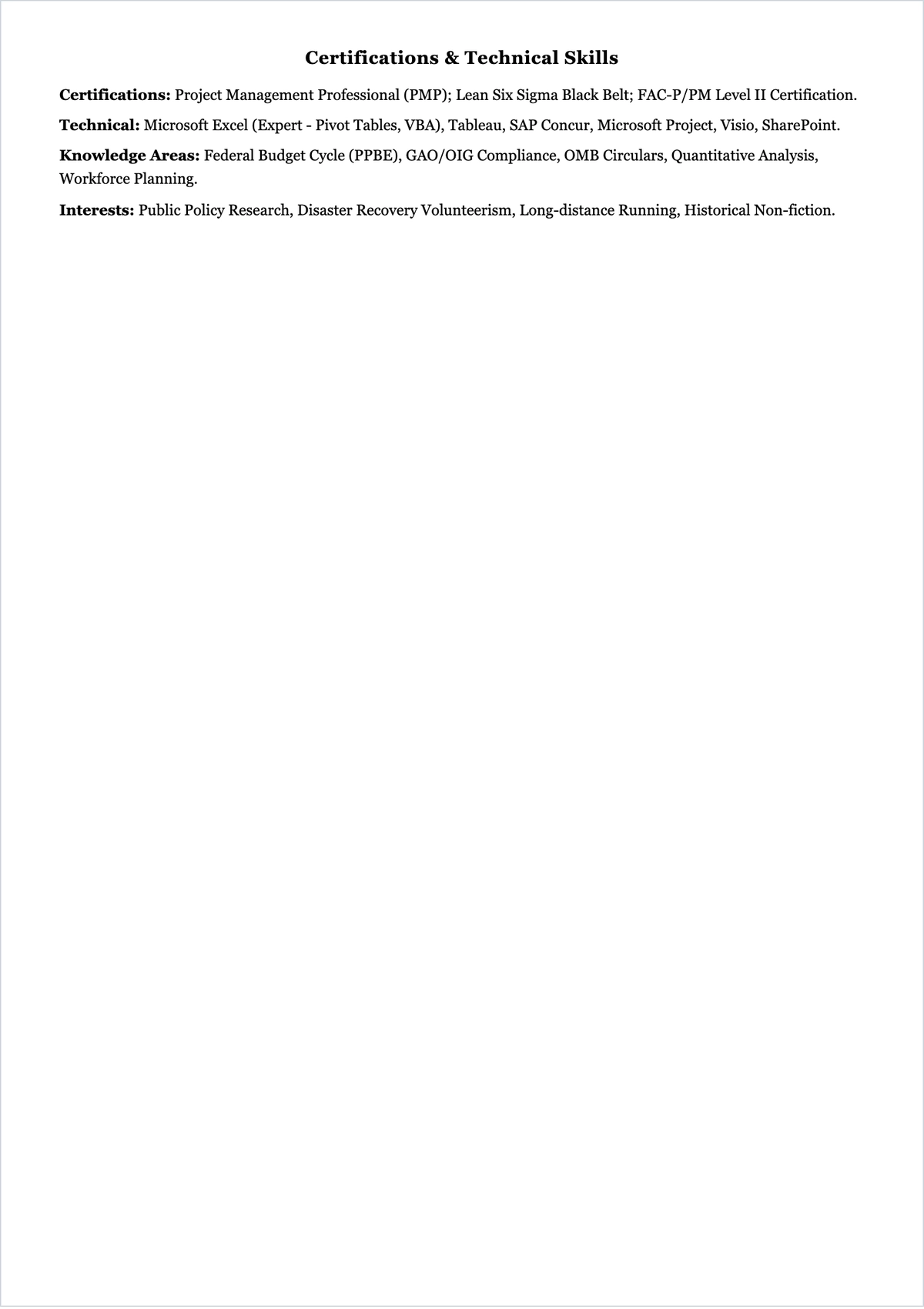 Free Federal ATS Resume Template, AI Resume Builder