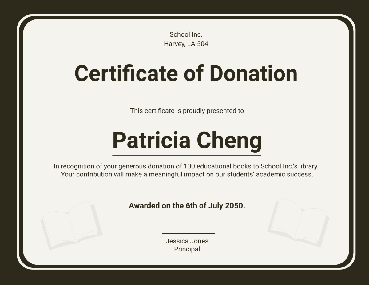 Donation Certificate for Library Donations Template - Edit Online & Download