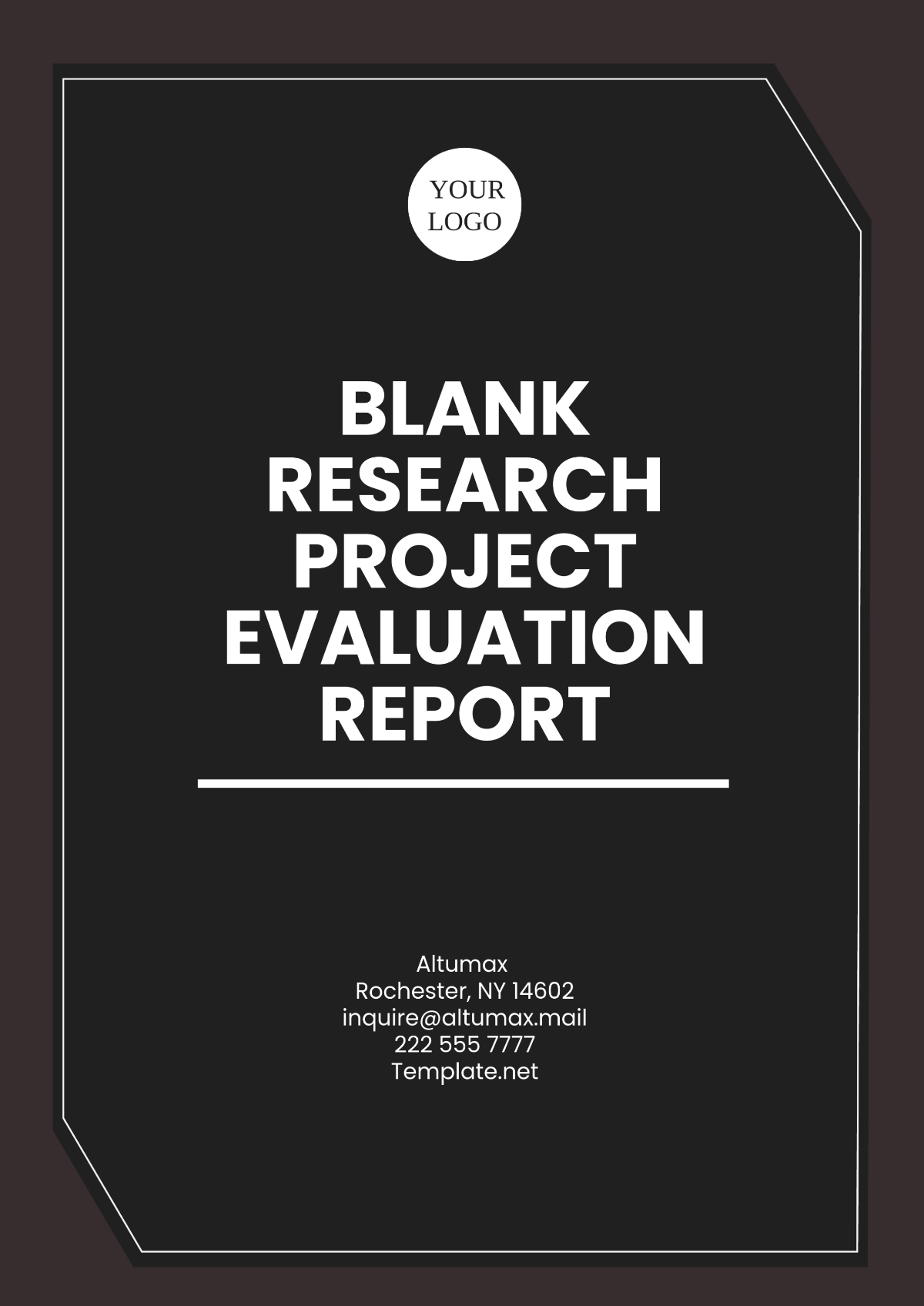 Blank Research Project Evaluation Report Template - Edit Online & Download