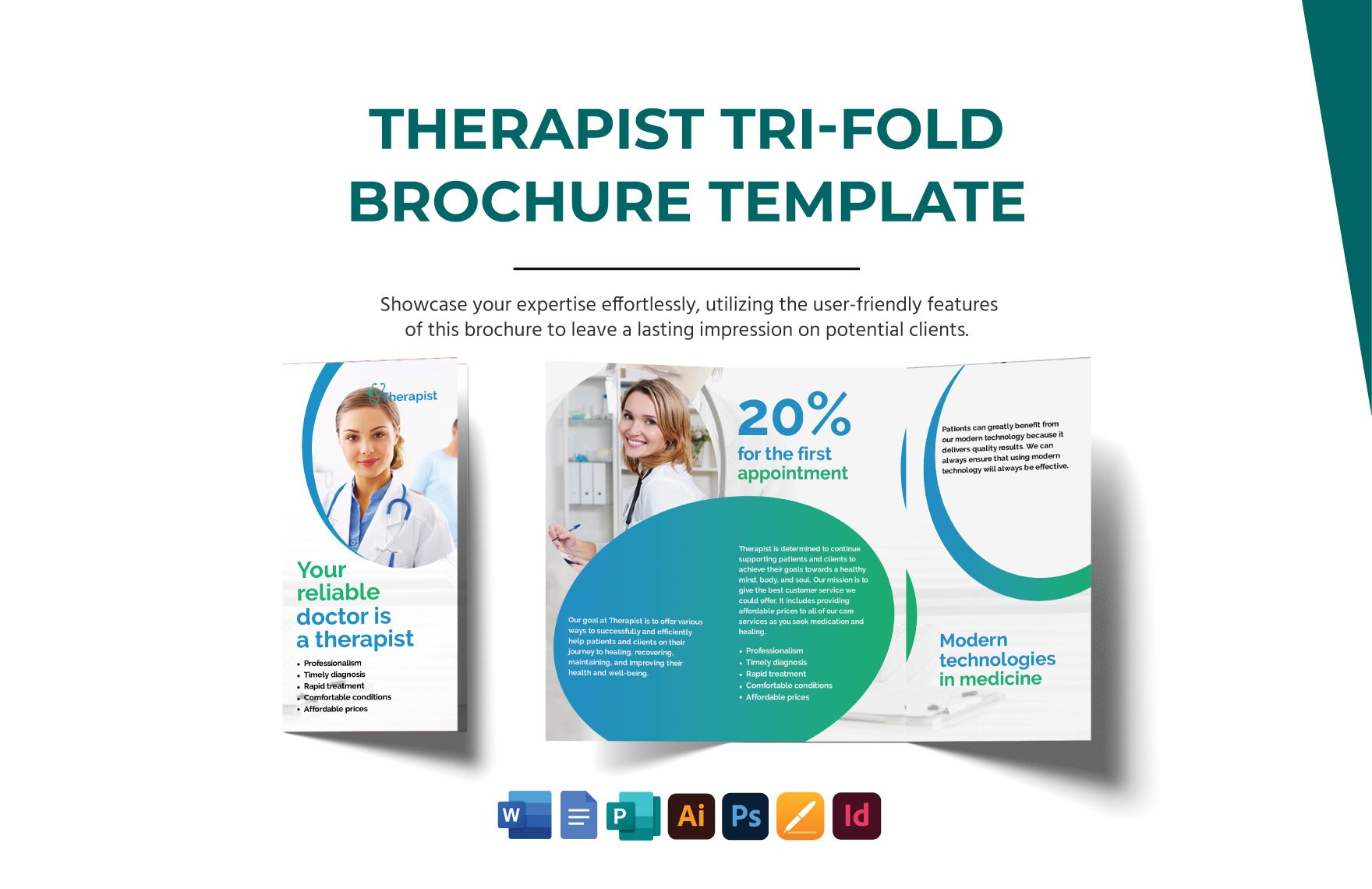 Therapist Tri-Fold Brochure Template