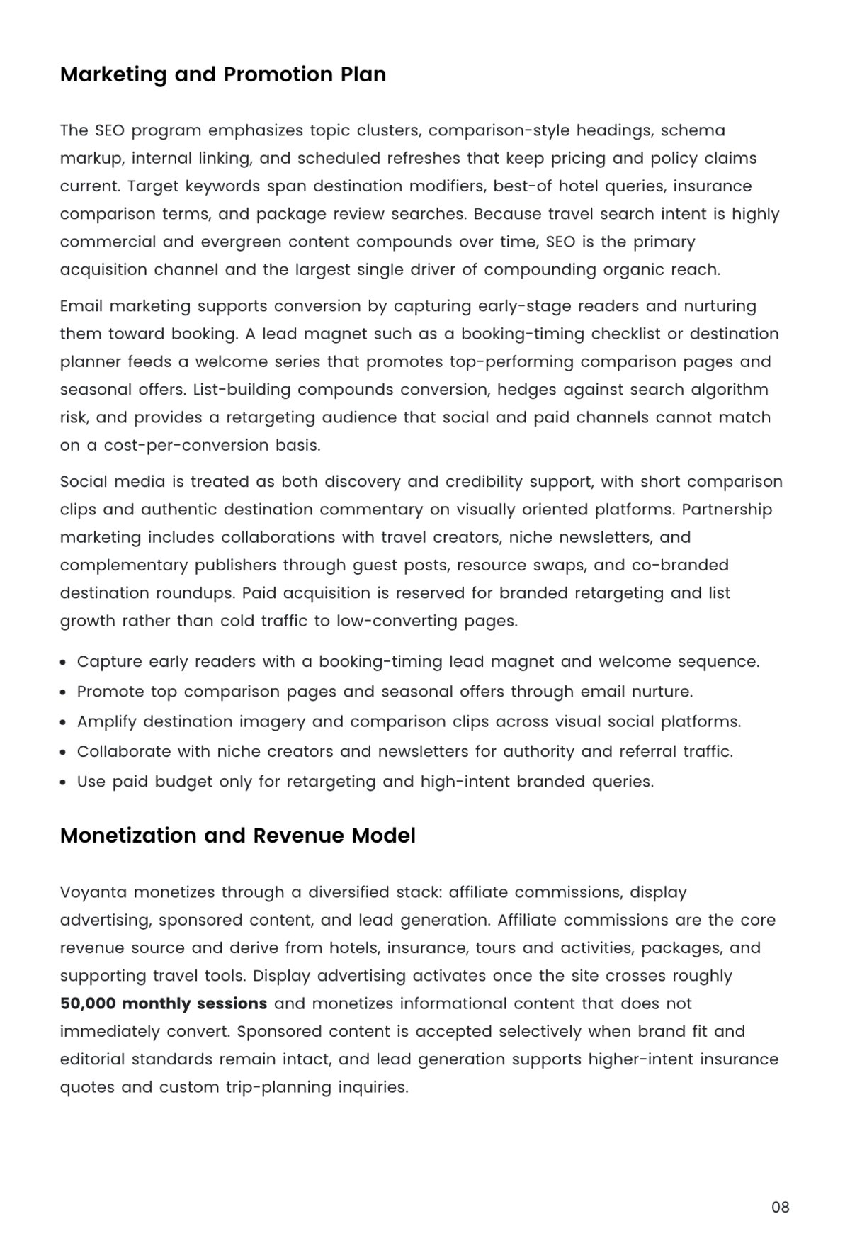 Free Affiliate Marketing Business Plan Template to Edit Online