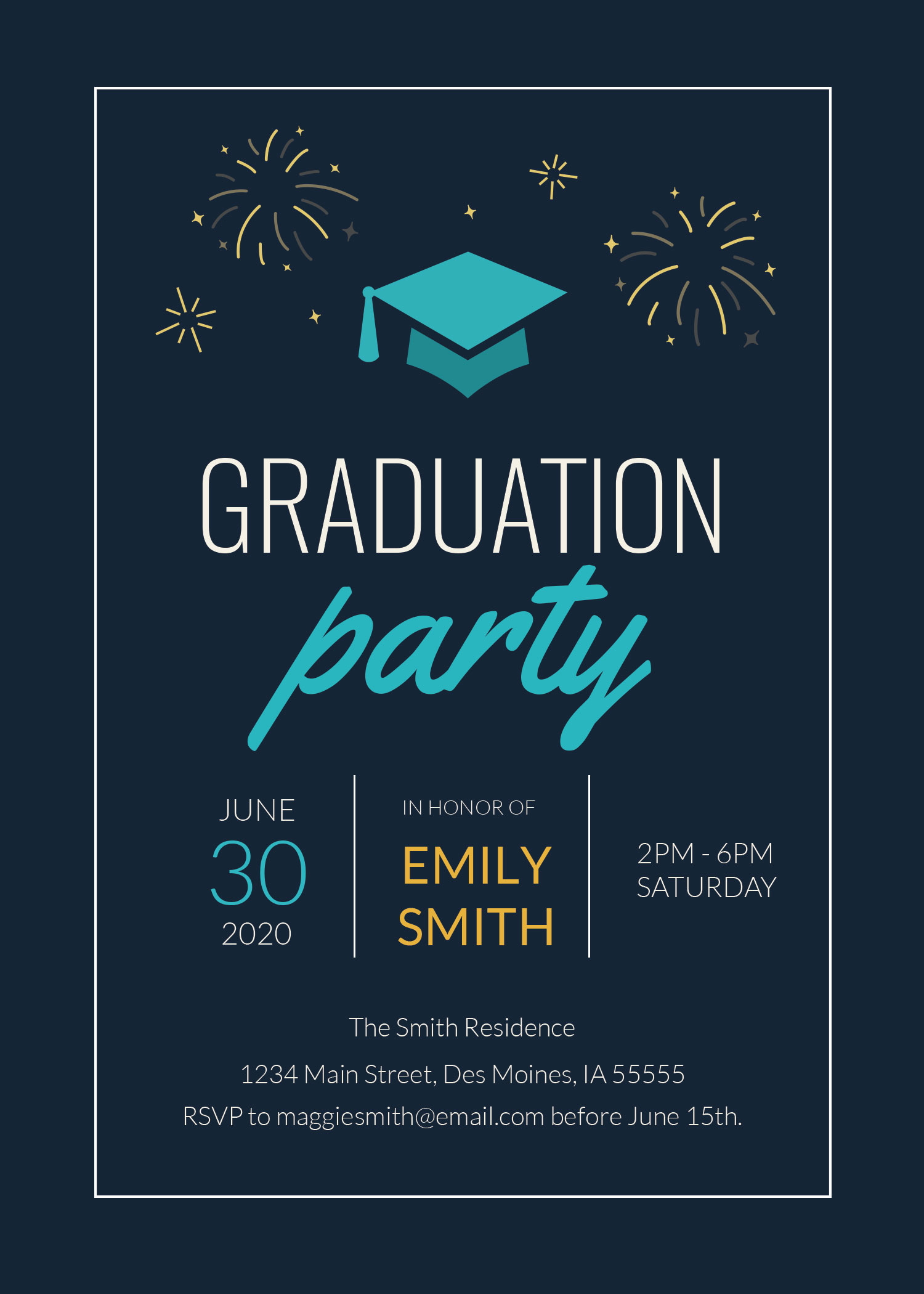 College Graduation Invitation Template in Adobe Illustrator