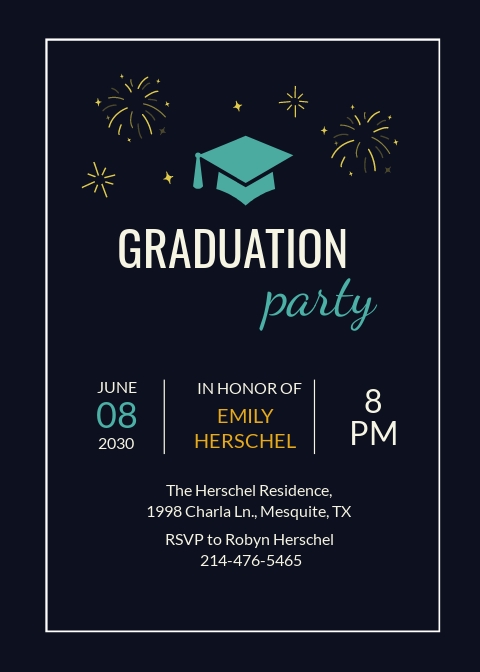 Sample College Graduation Invitation Template - Illustrator, Word, Outlook, Apple Pages, PSD, Publisher