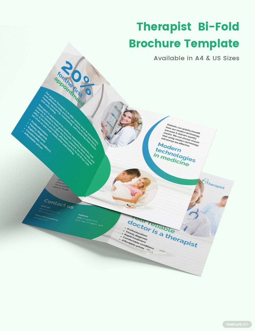 Free Therapist Bi-Fold Brochure Template