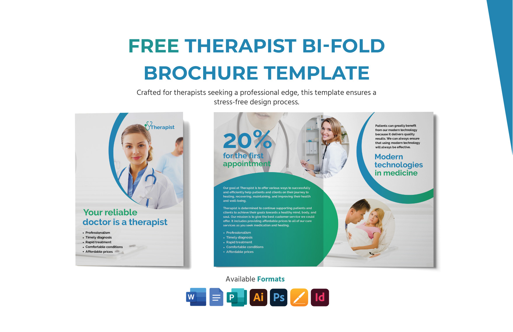 Therapist Bi-Fold Brochure Template