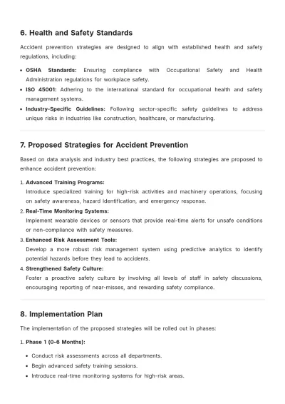 Free Accident Prevention Health and Strategy Report Template to Edit Online