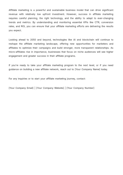 Free Affiliate Marketing Training Guide Template to Edit Online