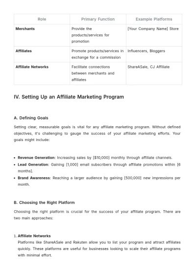 Free Affiliate Marketing Training Guide Template to Edit Online