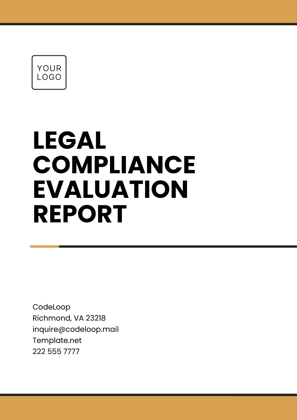 Legal Compliance Evaluation  Report Template - Edit Online & Download