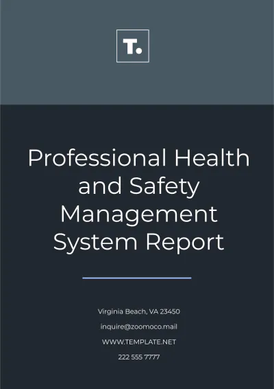 Free Professional Health and Safety Management System Report Template to Edit Online