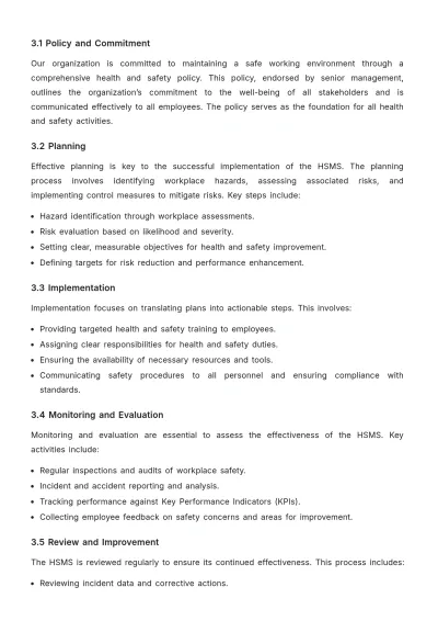 Free Professional Health and Safety Management System Report Template to Edit Online