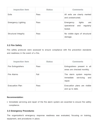 Free Nonprofit Organization Health and Safety Inspection Report Template to Edit Online
