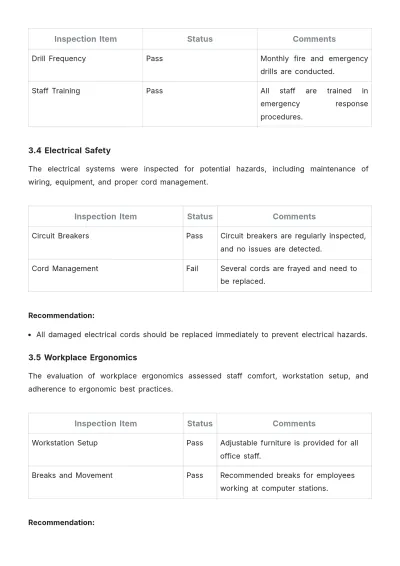 Free Nonprofit Organization Health and Safety Inspection Report Template to Edit Online