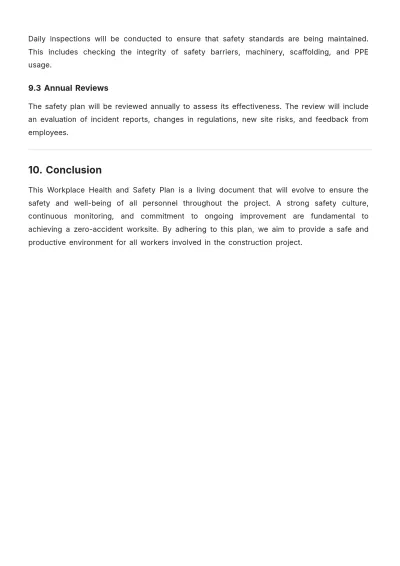 Free Construction Project Workplace Health and Safety Plan Template to Edit Online
