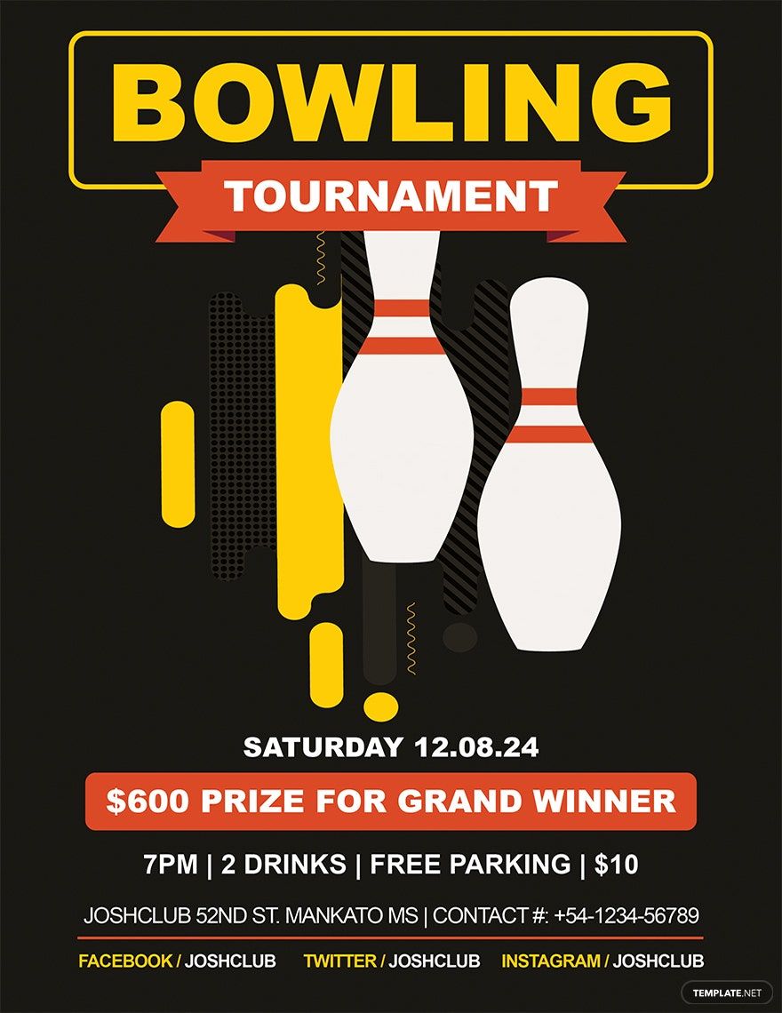Bowling Flyer Template in Word, Google Docs, Illustrator, PSD, Apple Pages, Publisher