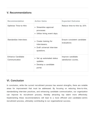 Free Recruitment Process Evaluation Report Template to Edit Online
