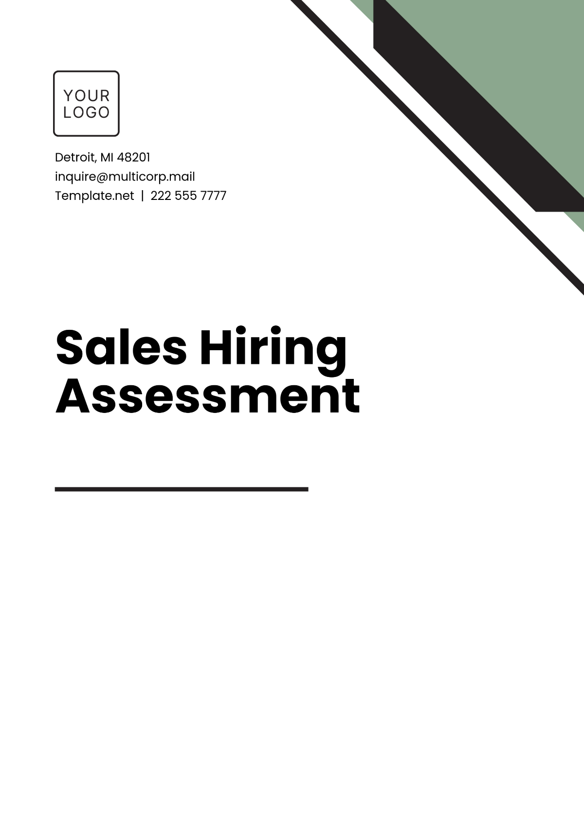 Sales Hiring Assessment Template - Edit Online & Download