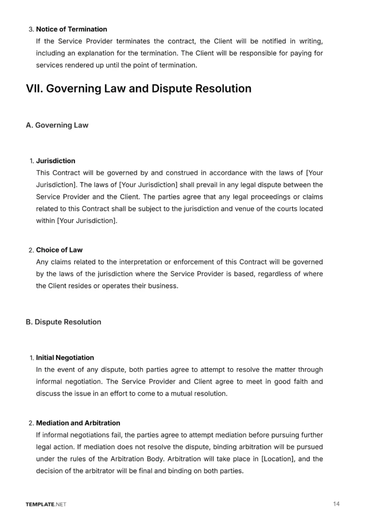 Free Editorial Service Proofreading Contract Template to Edit Online