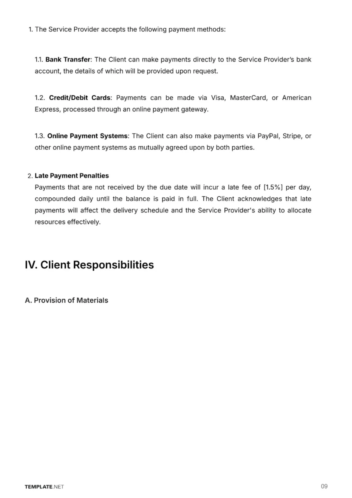 Free Editorial Service Proofreading Contract Template to Edit Online