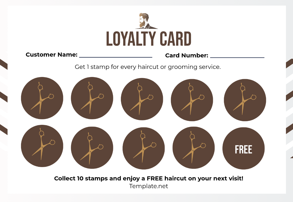 Free Barber Shop Loyalty Card Template - Edit Online & Download