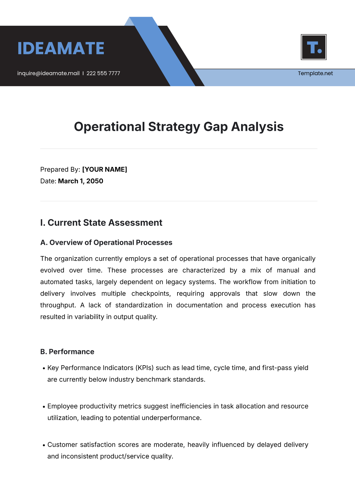 Free Operational Strategy Gap Analysis Template