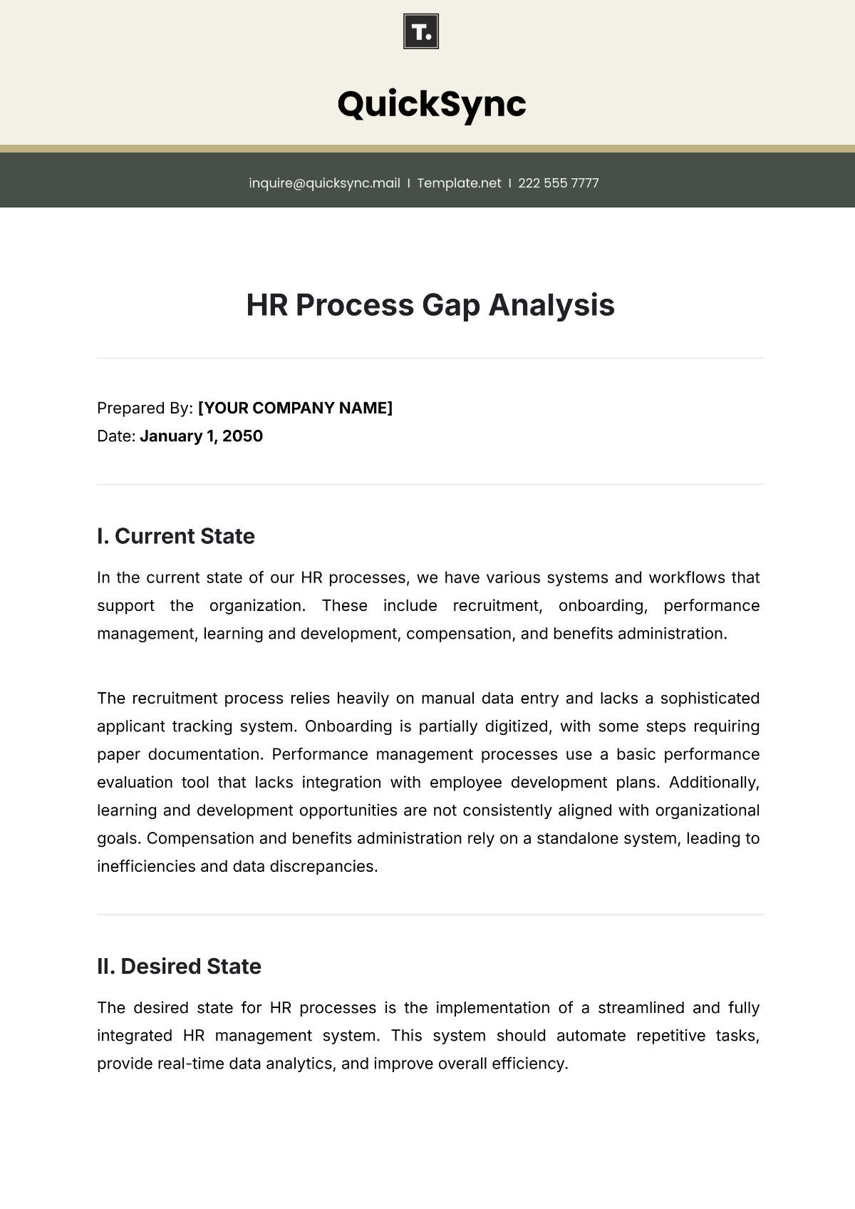 HR Process Gap Analysis Template - Edit Online & Download