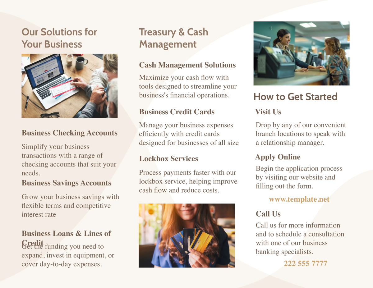 Free Bank Commercial Brochure Template to Edit Online
