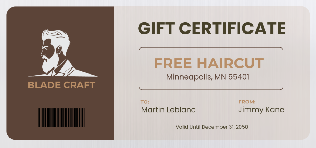 Free Barber Shop Gift Certificate Template - Edit Online & Download