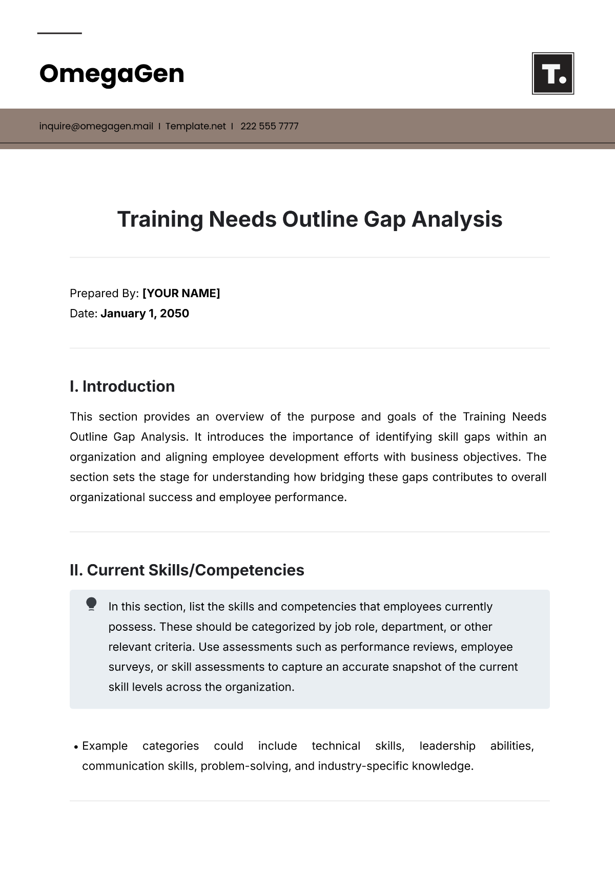 Training Needs Outline Gap Analysis Template - Edit Online & Download