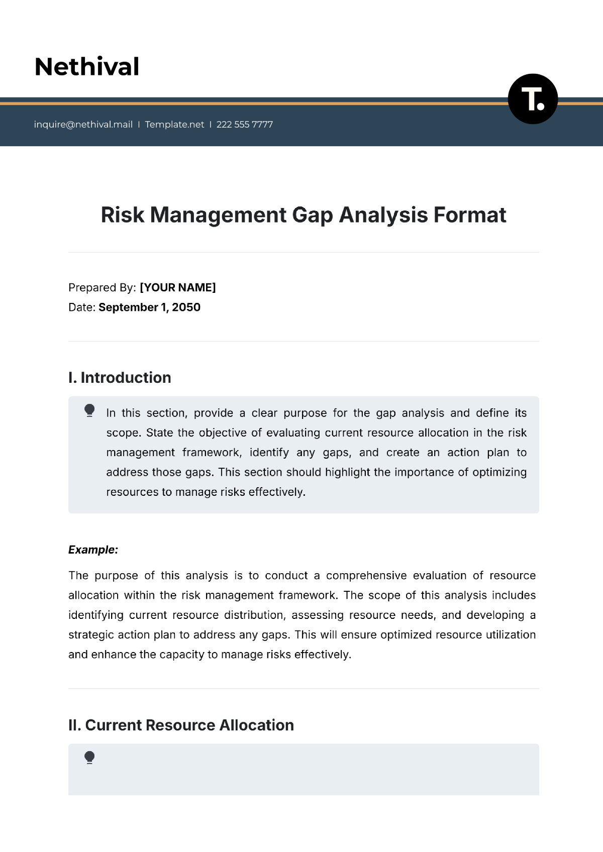 Risk Management Gap Analysis Format Template - Edit Online & Download