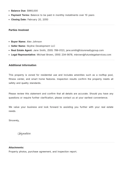 Free Real Estate Statement Template to Edit Online