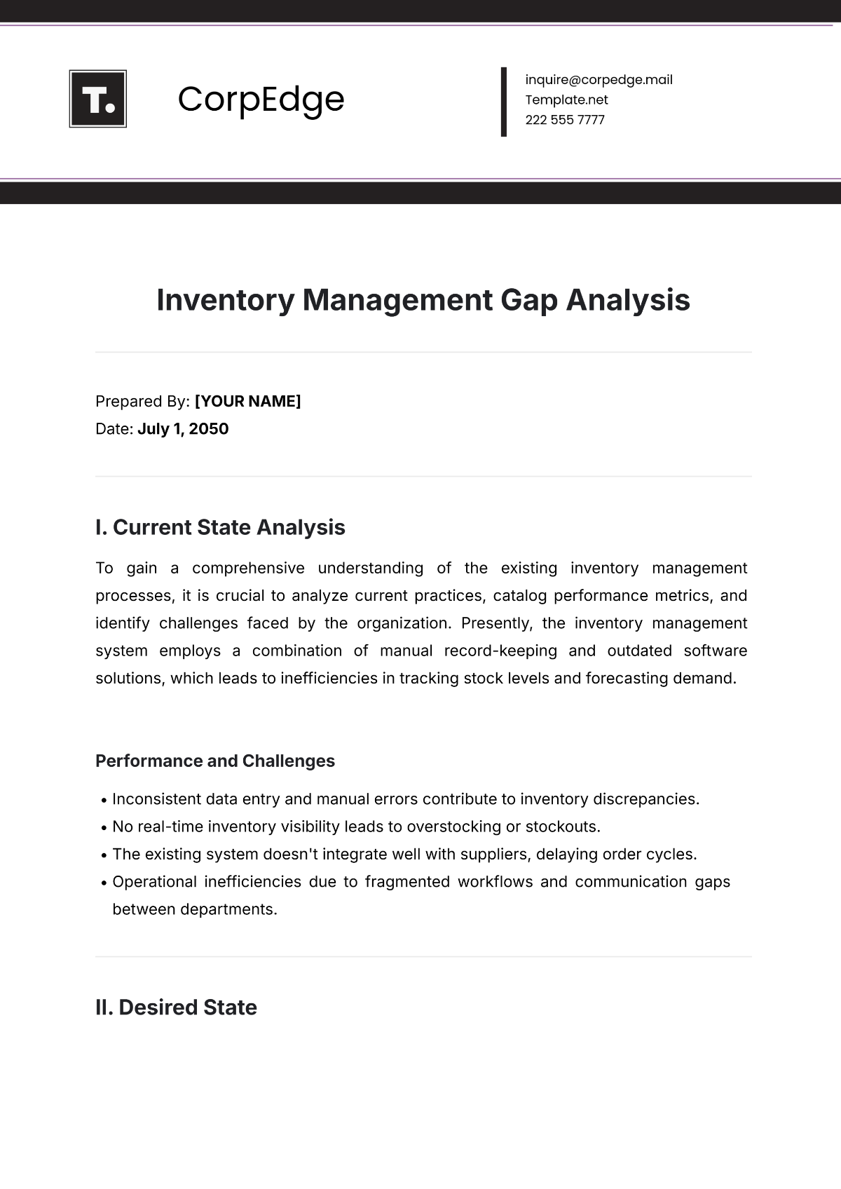 Inventory Management Gap Analysis Template - Edit Online & Download